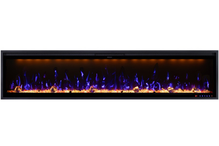 Линейный биокамин Mercury 74 LED RF